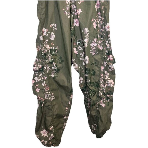 FREE PEOPLE MOVEMENT Womens Mesmerize Me Green Pink Floral Printed Pants Cargo S - Picture 3 of 16